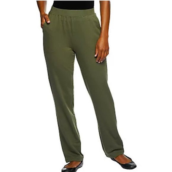 Denim & Co Active French Terry Pull-on Pants 8312 - Picture 1 of 2